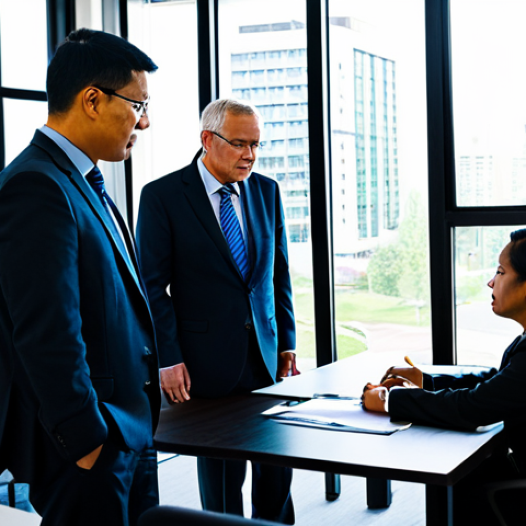 A diverse group of professional local government officials and community leaders, fully clothed in modest business attire, are engaged in a serious discussion around a conference table in a bustling, modern municipal office. On the table are blueprints, environmental reports, and digital tablets, symbolizing the complex issues of local policy implementation and resource allocation. The room has large windows showing a view of a developing suburban area. The atmosphere is one of thoughtful collaboration amidst challenging decisions, highlighting the nuanced human reality of local environmental governance. safe for work, appropriate content, perfect anatomy, correct proportions, natural pose, well-formed hands, proper finger count, natural body proportions, professional photography, high quality, family-friendly.