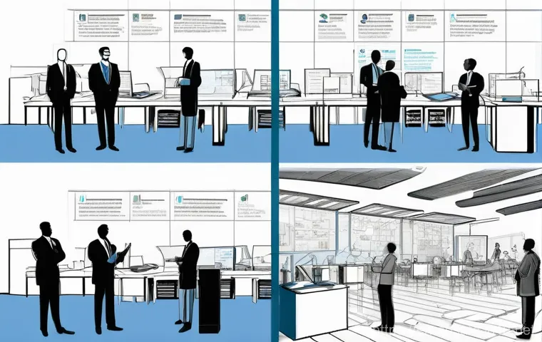 행정안전 공무원과 민간 기업의 차이점 - **Prompt 1: Stability vs. Dynamism in the Workplace**
    A split image, depicting two contrasting p...