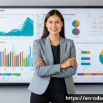 행정안전 직무에서 필요한 보고서 작성법 - **Prompt 1: "Finding the Story in Your Data"**
A vibrant and dynamic image featuring a female pr...