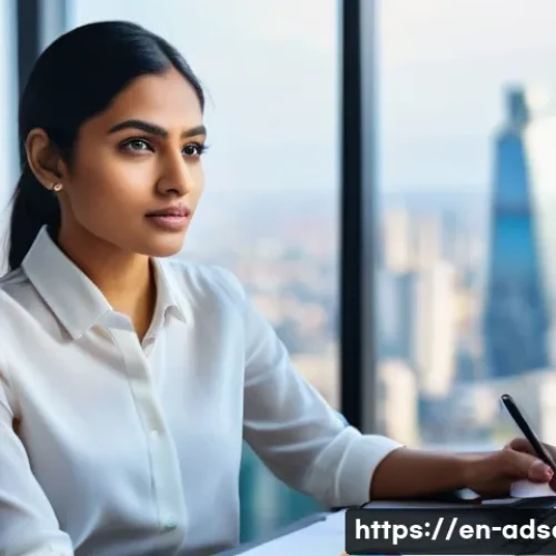 Home 9 행정안전 전문가로서의 평판 관리 - **Professional Online Presence:** "A sophisticated image of a young female public administrator, pos...