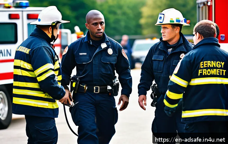 행정안전 전문가로서의 경력 쌓기 - A professional public safety administrator leading a multi-agency emergency simulation drill outdoor...